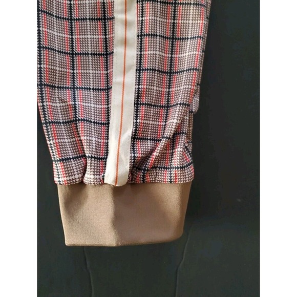 Jian Wang 2XL Men's Retro Plaid Striped Zip Up Pockets Jogger Style Track Suit - Picture 7 of 16